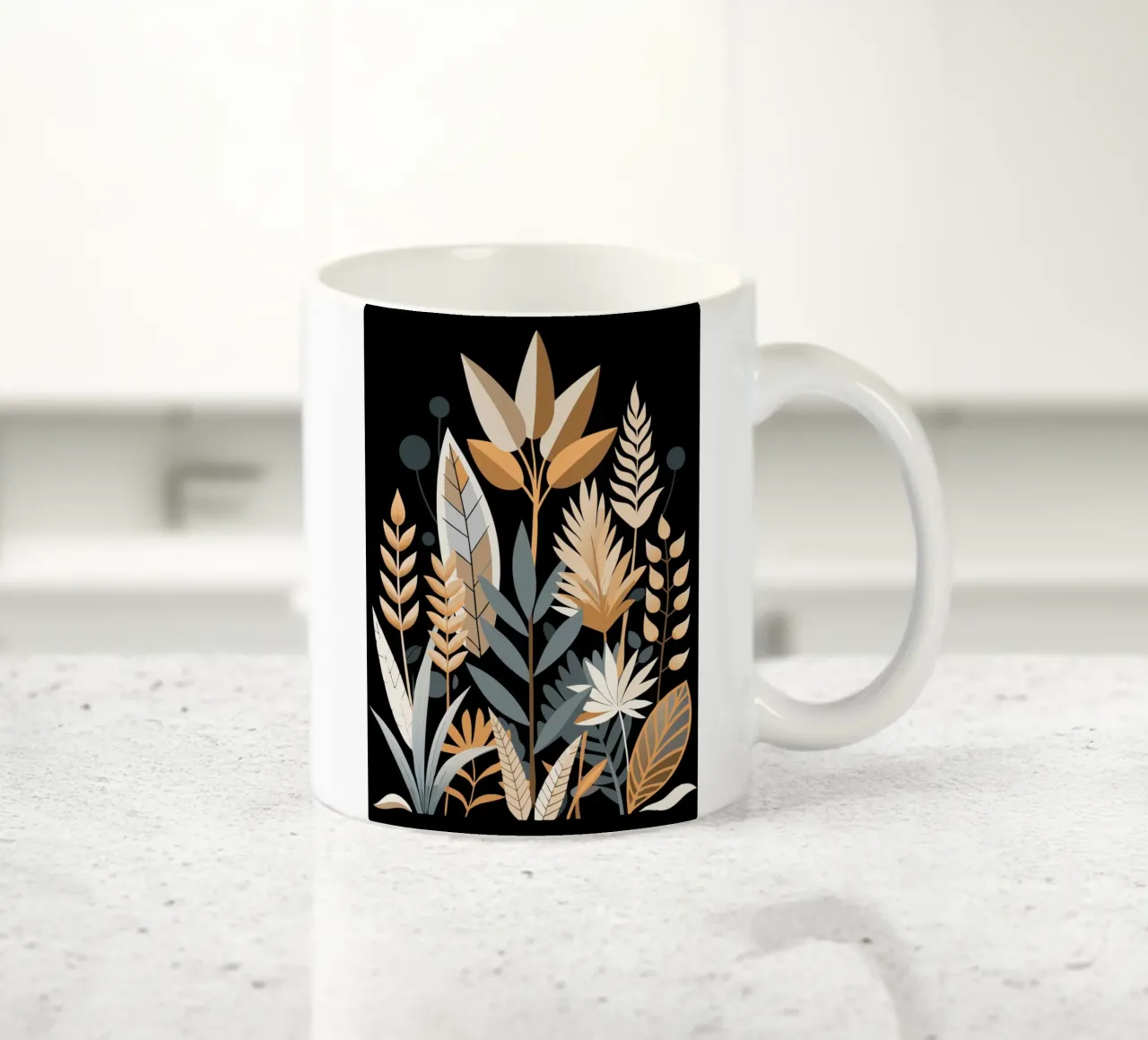 Astratto botanico autunnale tazza in ceramica da Artistic-shop