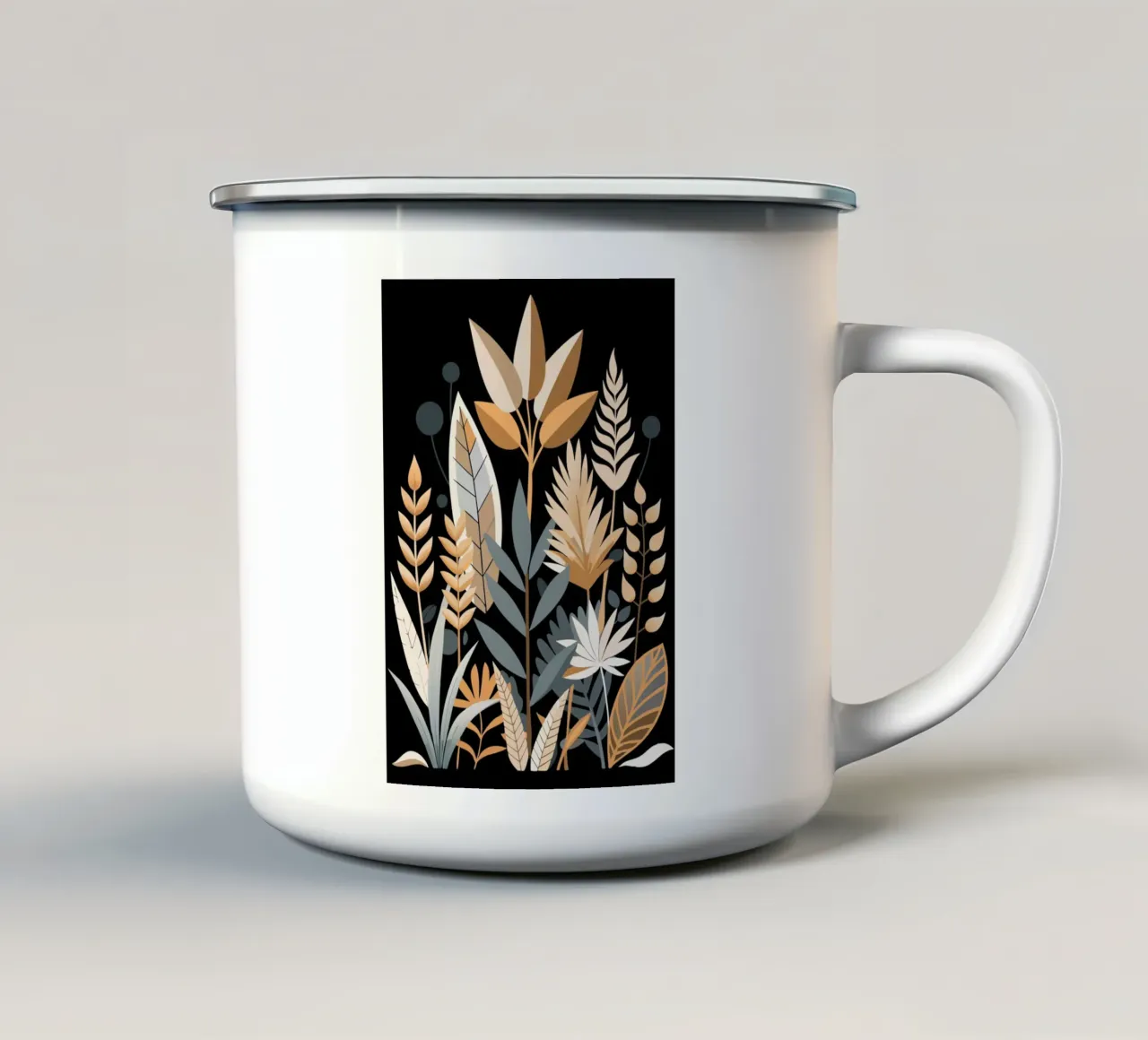 Astratto botanico autunnale tazza in smalto da Artistic-shop