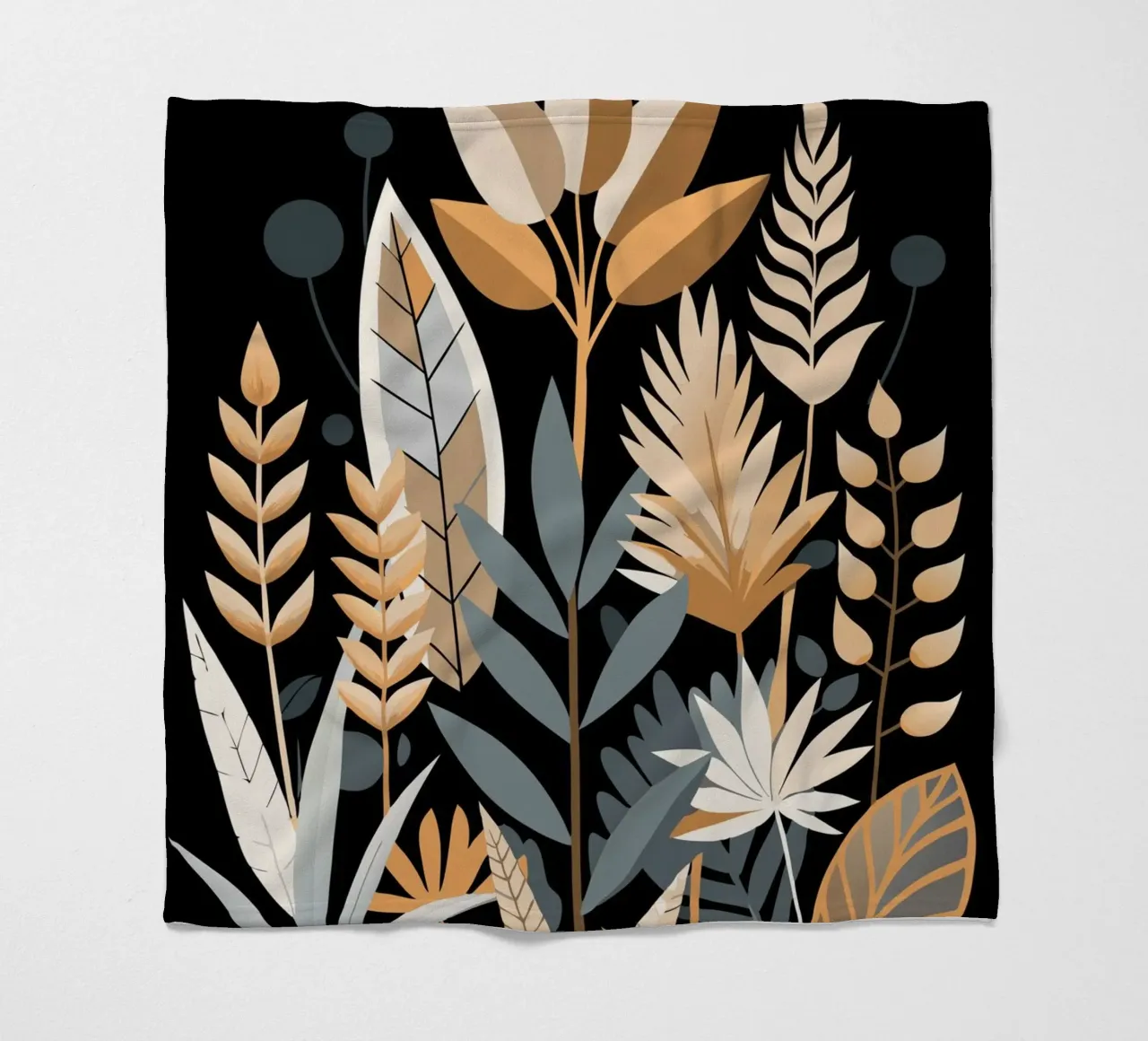 Astratto botanico autunnale coperta in pile da Artistic-shop