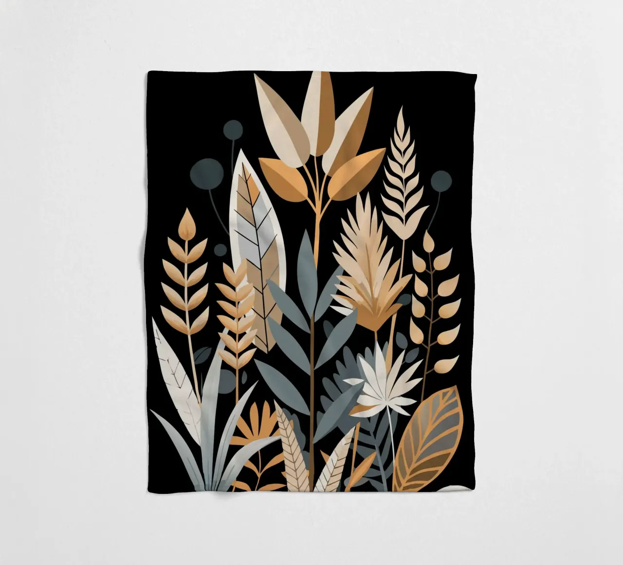 Astratto botanico autunnale coperta in pile da Artistic-shop