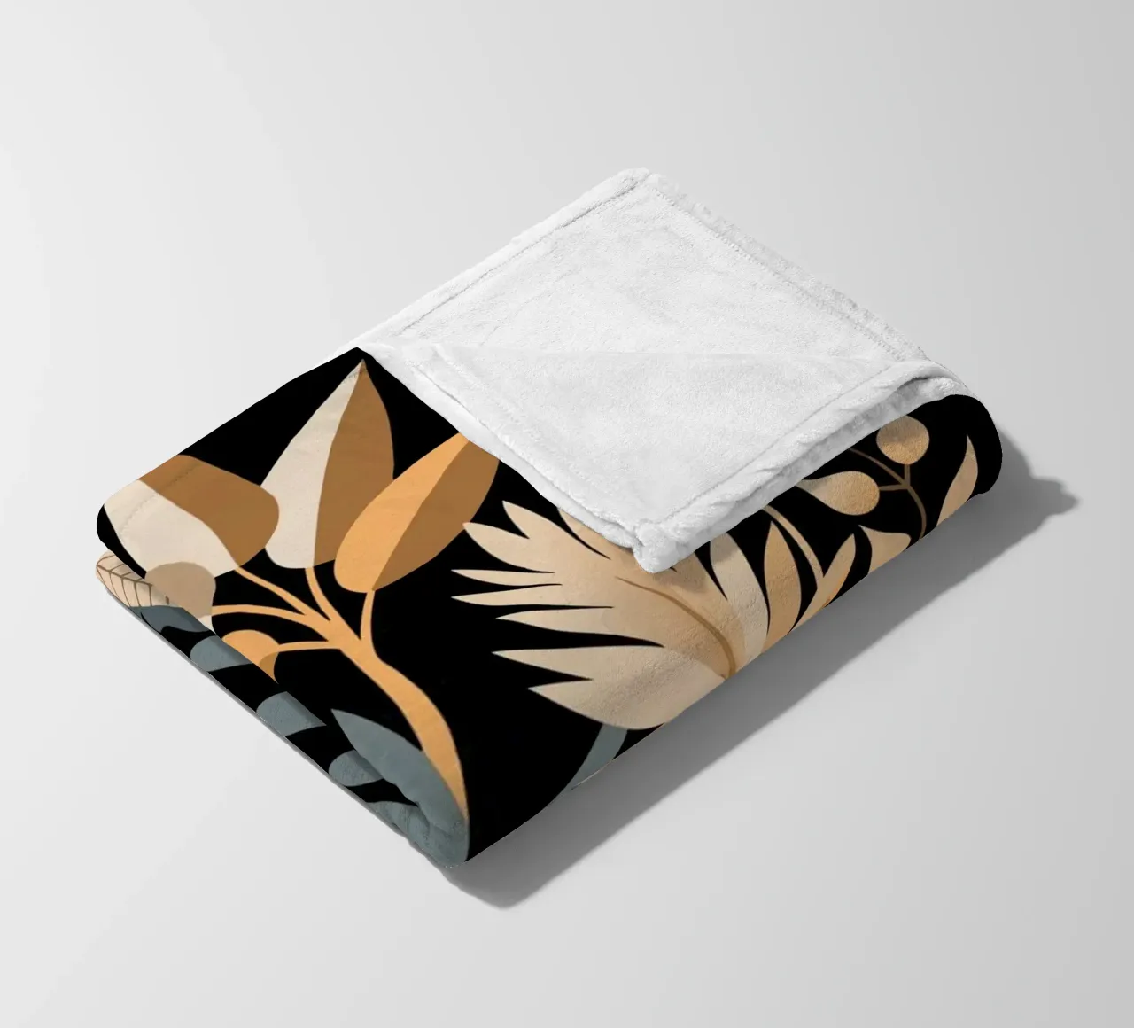 Astratto botanico autunnale coperta in pile da Artistic-shop