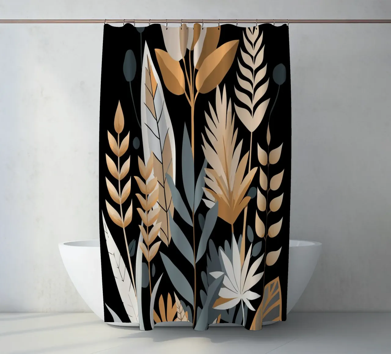 Astratto botanico autunnale tenda da doccia da Artistic-shop