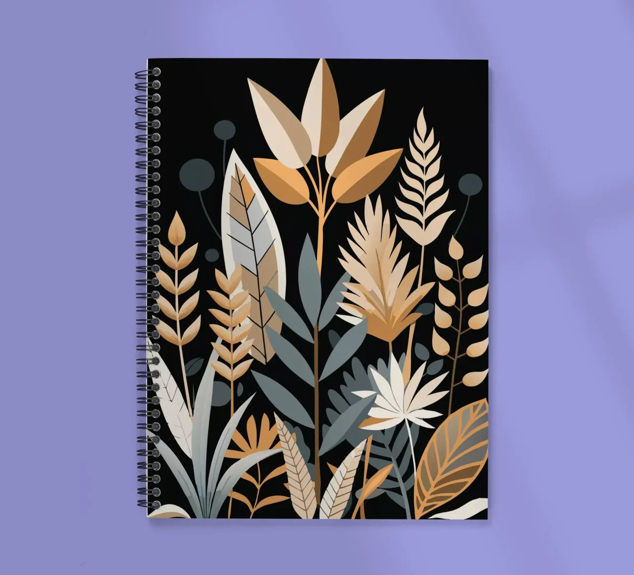 Autumnal Botanical Abstract spiral notebook by Artistic-shop