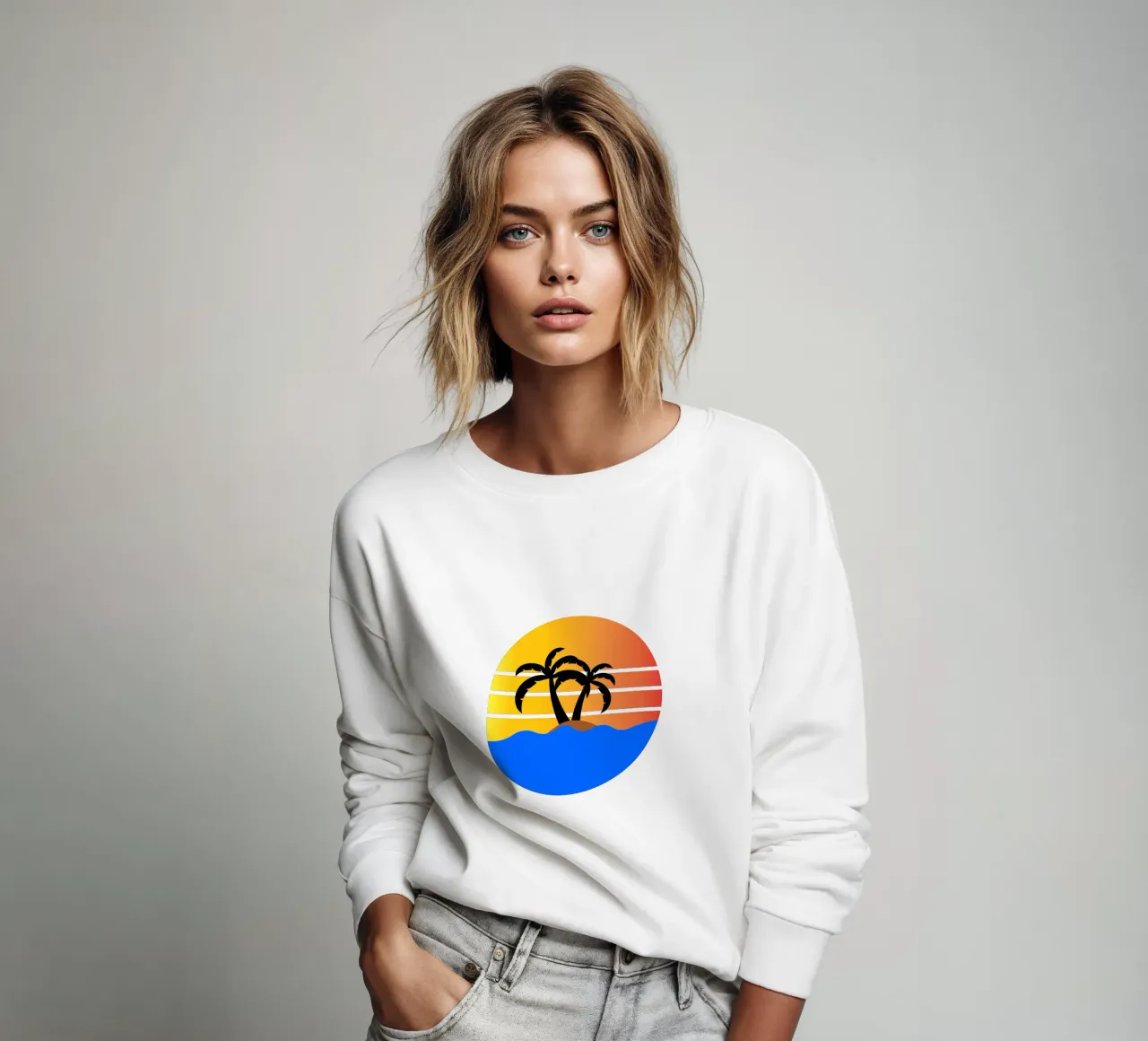 Sunset with palm trees felpa da happieeagle