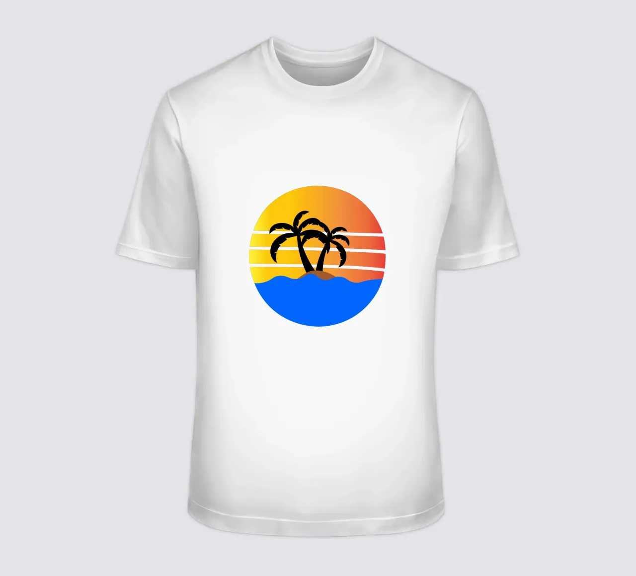 Sunset with palm trees t-shirt da happieeagle