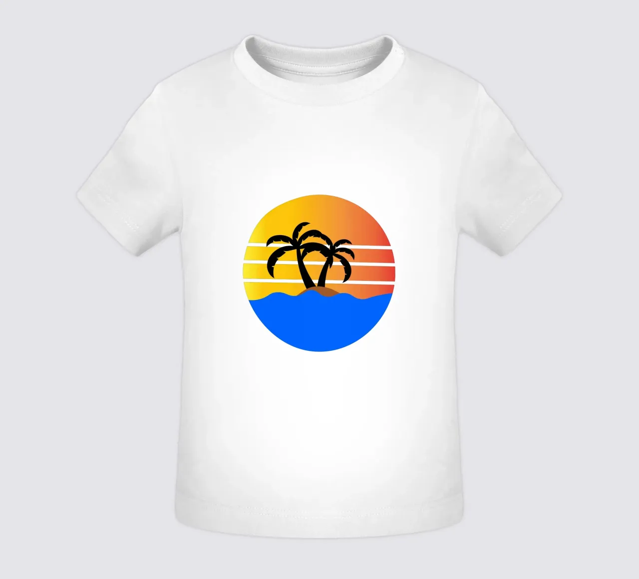 Sunset with palm trees maglietta neonato da happieeagle