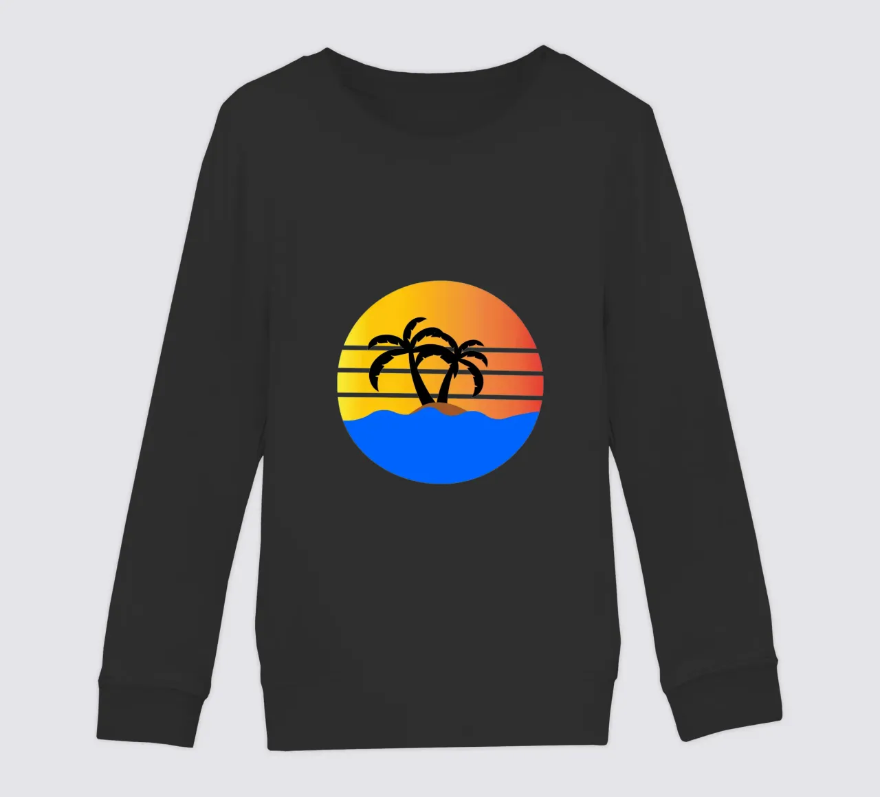 Sunset with palm trees felpa bambino da happieeagle