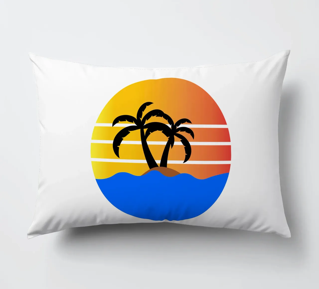 Sunset with palm trees cuscino da happieeagle