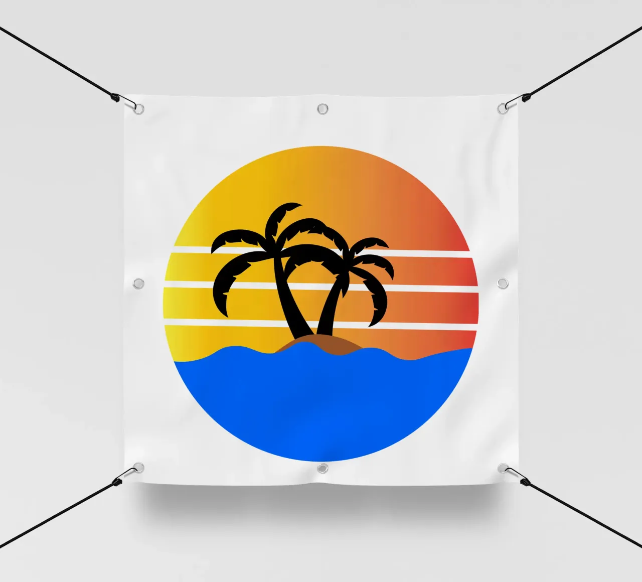 Sunset with palm trees telo in pvc da happieeagle