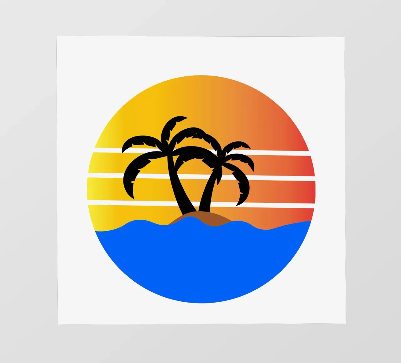 Sunset with palm trees PVC Plane von happieeagle