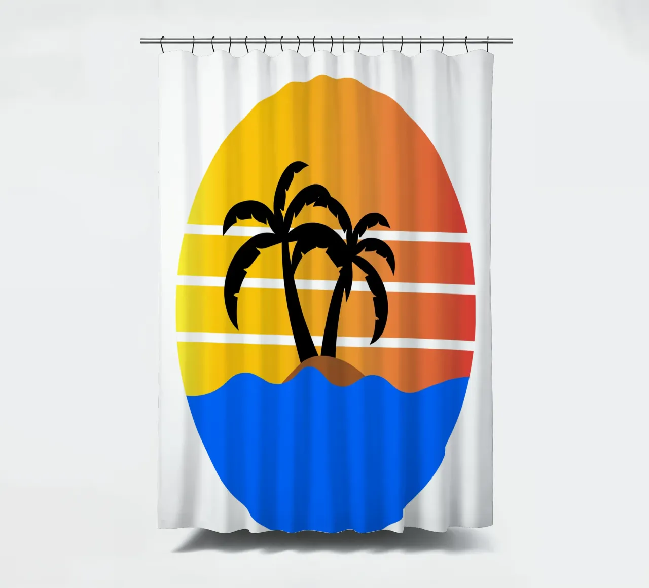 Sunset with palm trees tenda da doccia da happieeagle