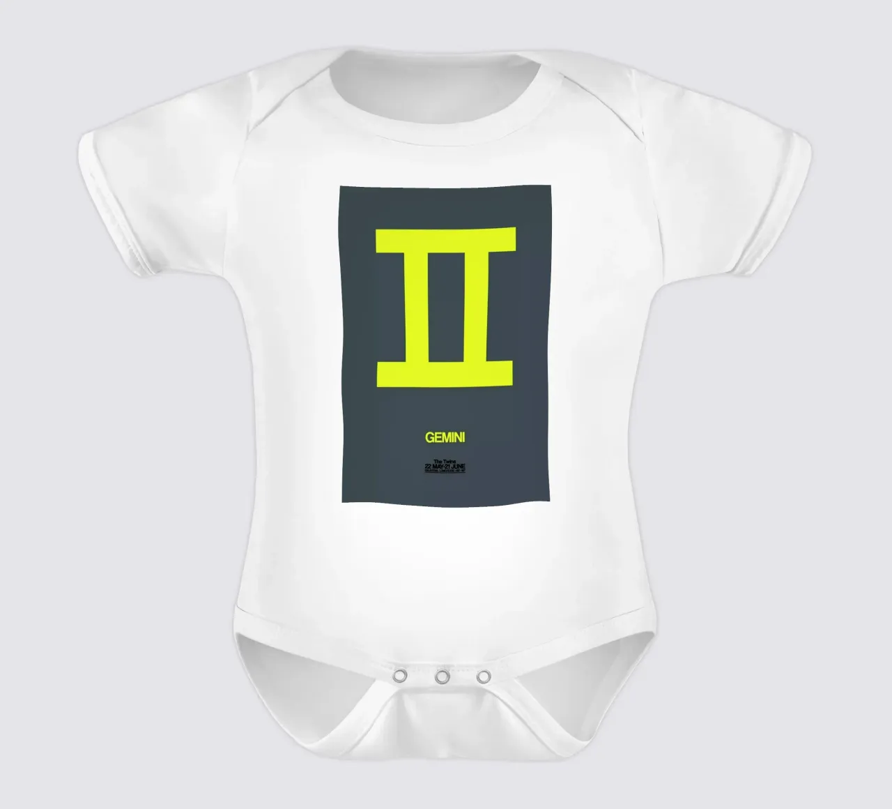 Gemini Zodiac Sign Yellow body neonato maniche corte da Naxart