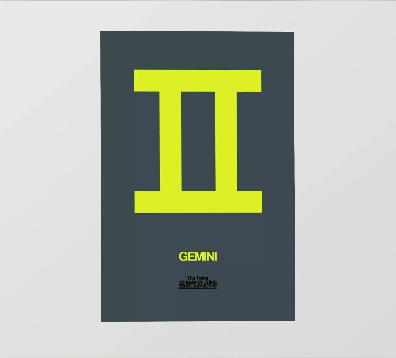 Gemini Zodiac Sign Yellow telo in pvc da Naxart