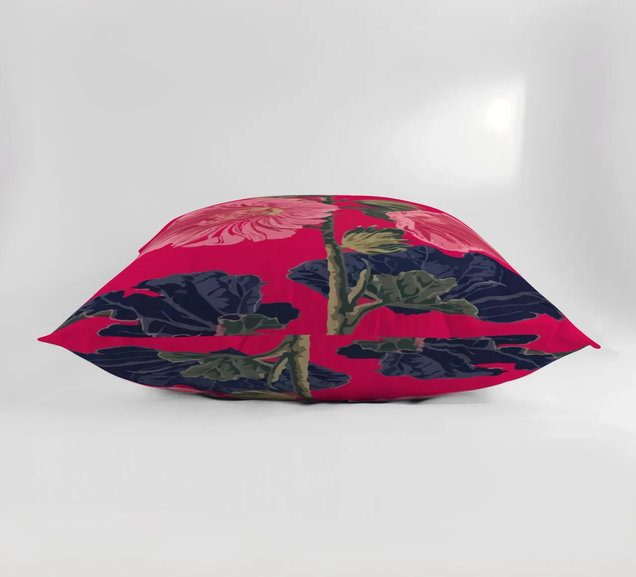 Pink Flower on Red Background cuscino da edsonramosart