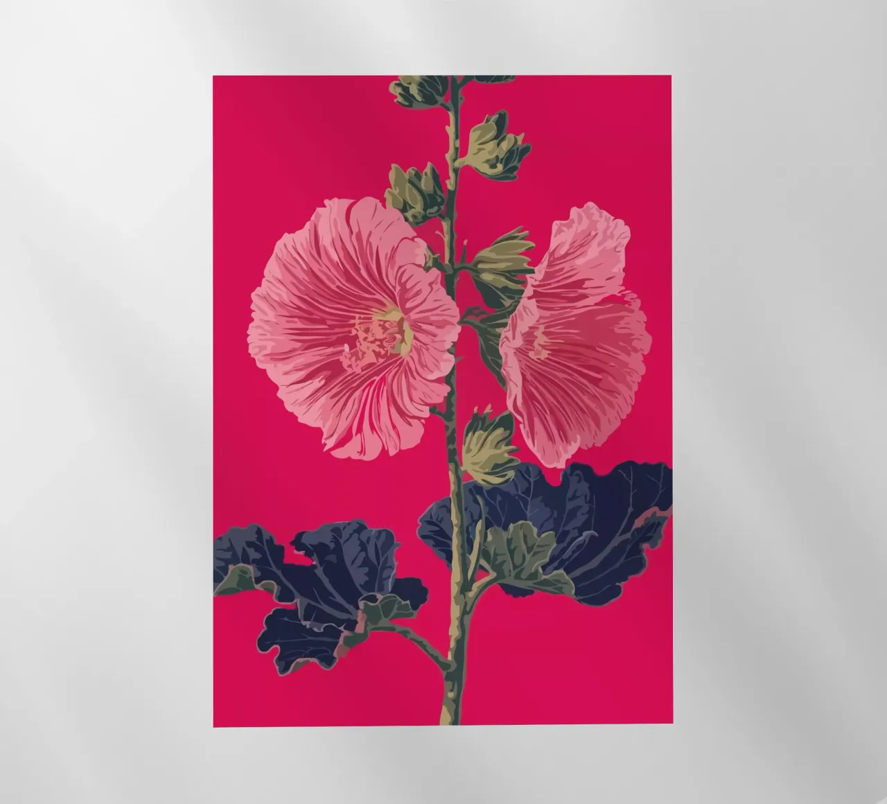 Pink Flower on Red Background pellicola backlit da edsonramosart