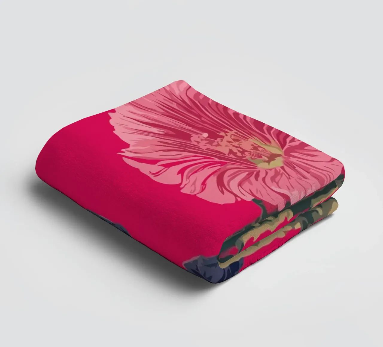 Pink Flower on Red Background asciugamano da bagno da edsonramosart
