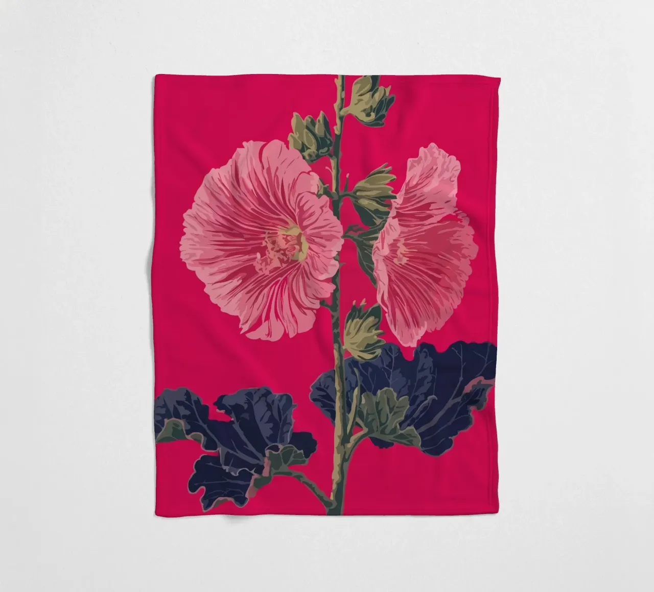 Pink Flower on Red Background coperta in pile da edsonramosart