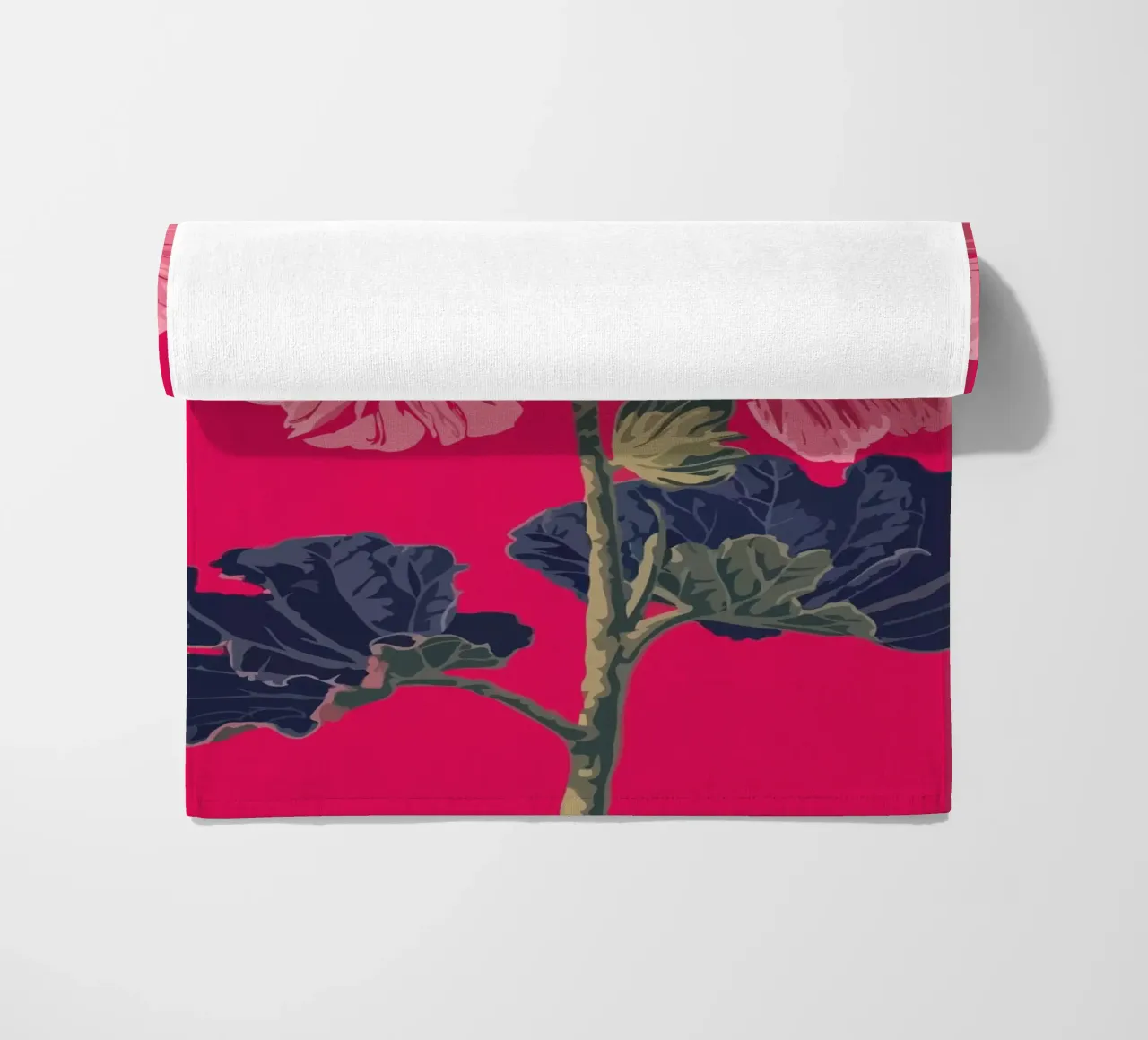 Pink Flower on Red Background telo mare da edsonramosart