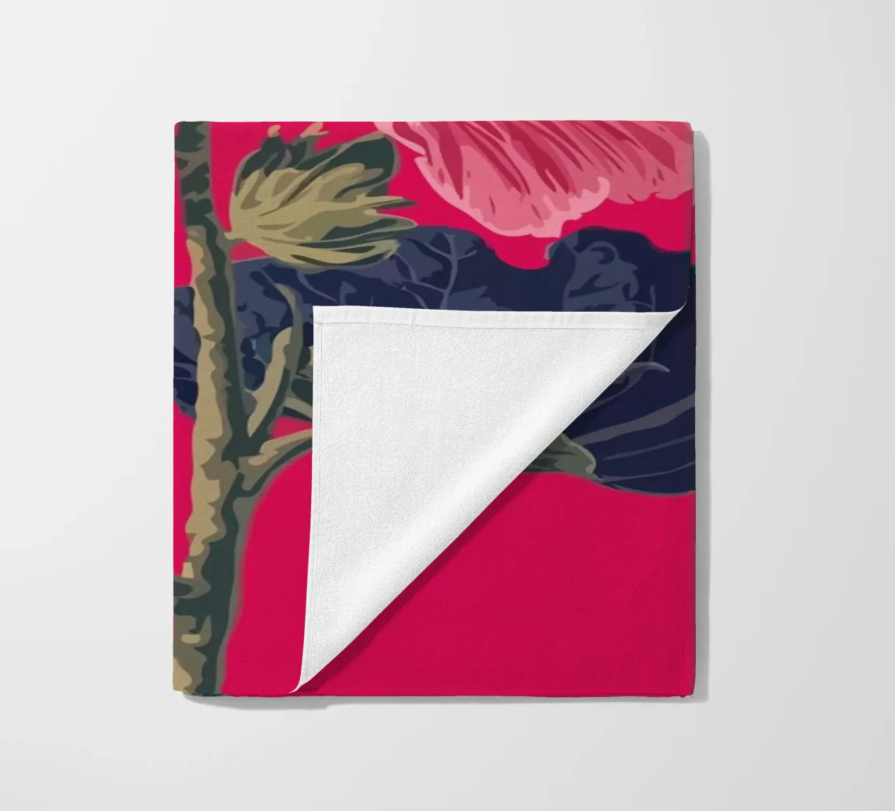 Pink Flower on Red Background telo mare da edsonramosart