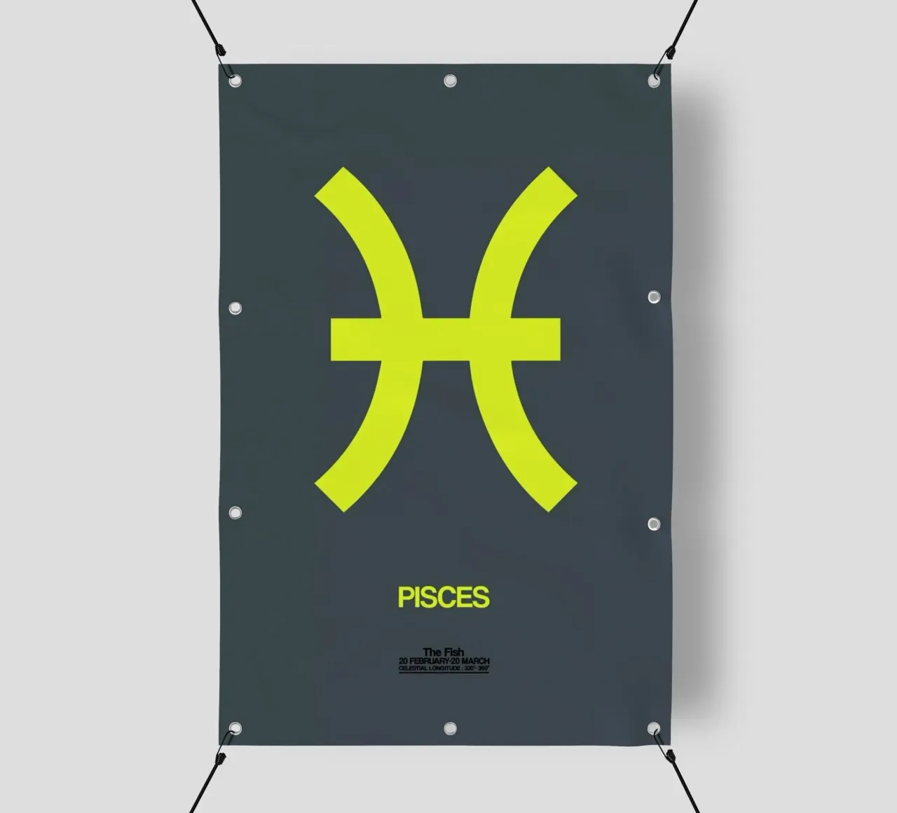 Pisces Zodiac Sign Yellow telo in pvc da Naxart
