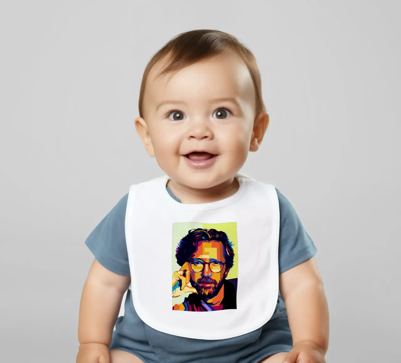 Eric Clapton Style WPAP baby bib by SW Artwork