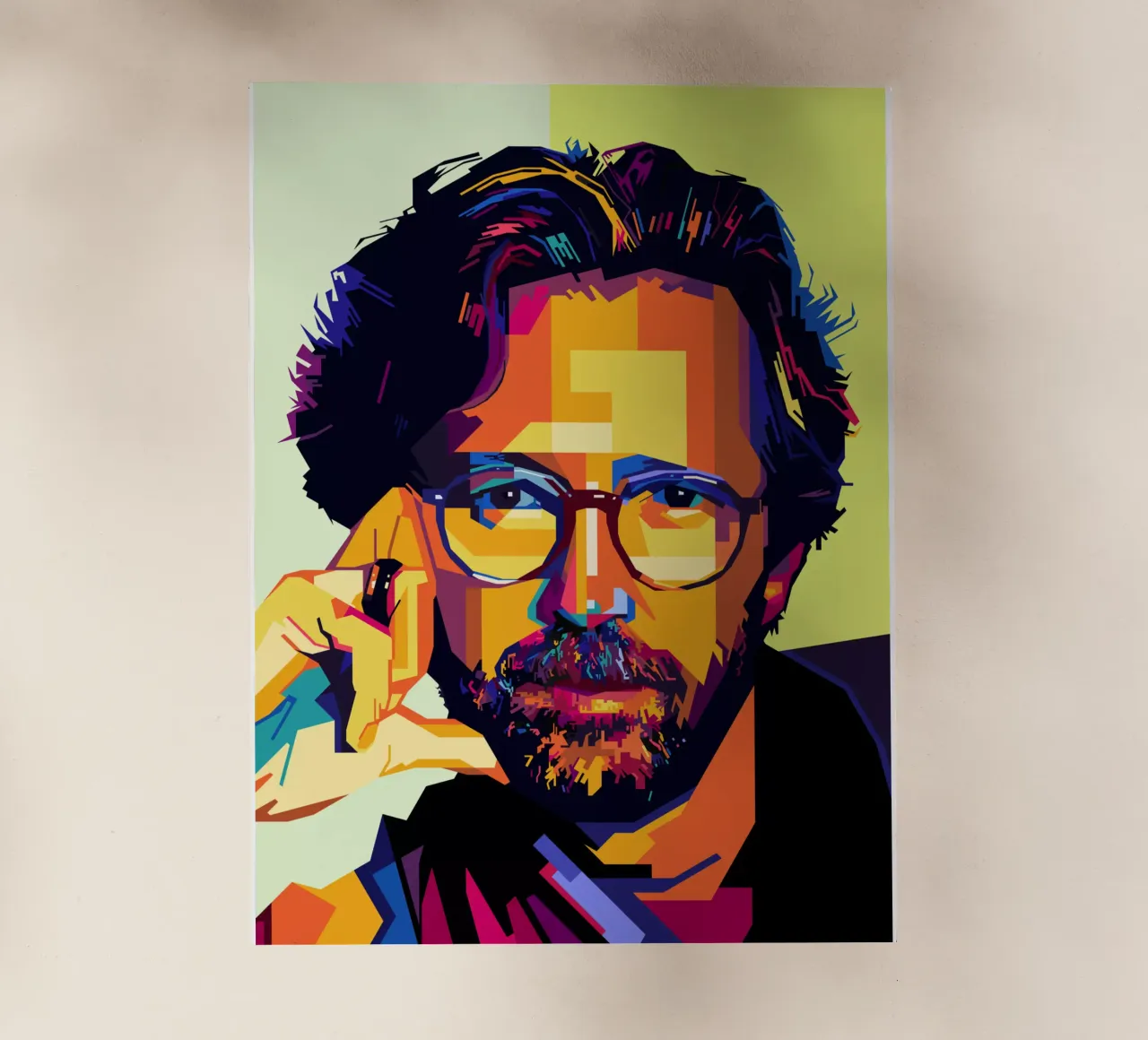 Eric Clapton Style WPAP Backlit Folie von SW Artwork