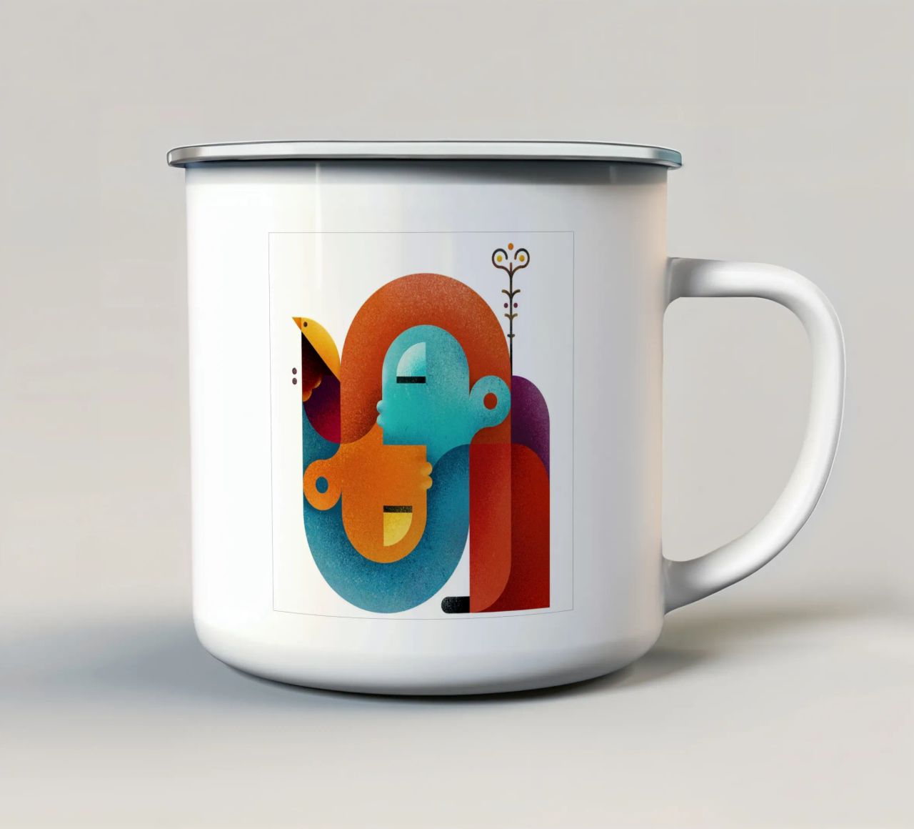 Upside down tazza in smalto da Antony Squizzato
