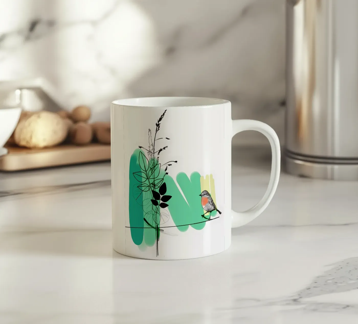 Robin ceramic mug by SaraRosenbaum