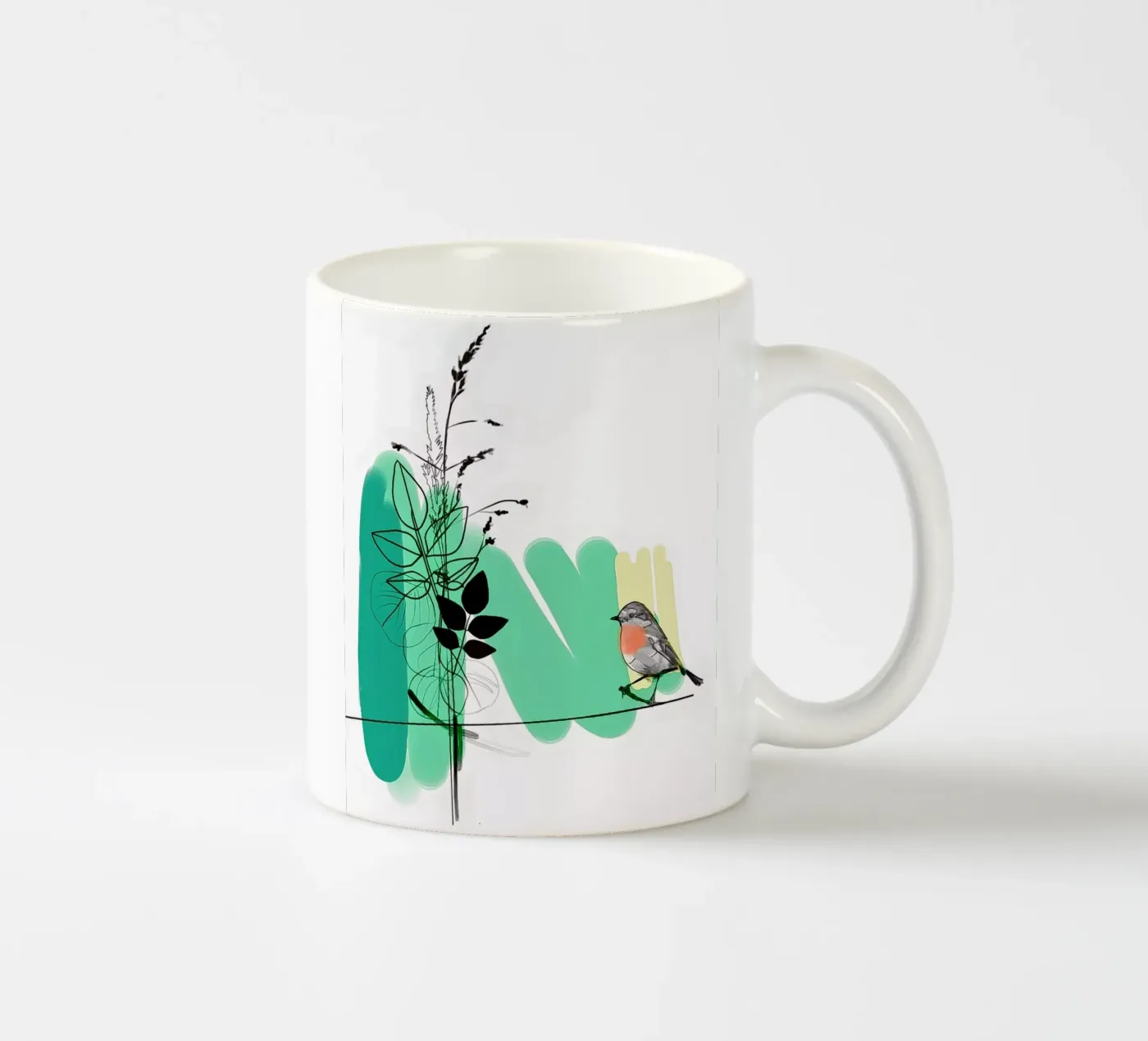 Robin ceramic mug by SaraRosenbaum
