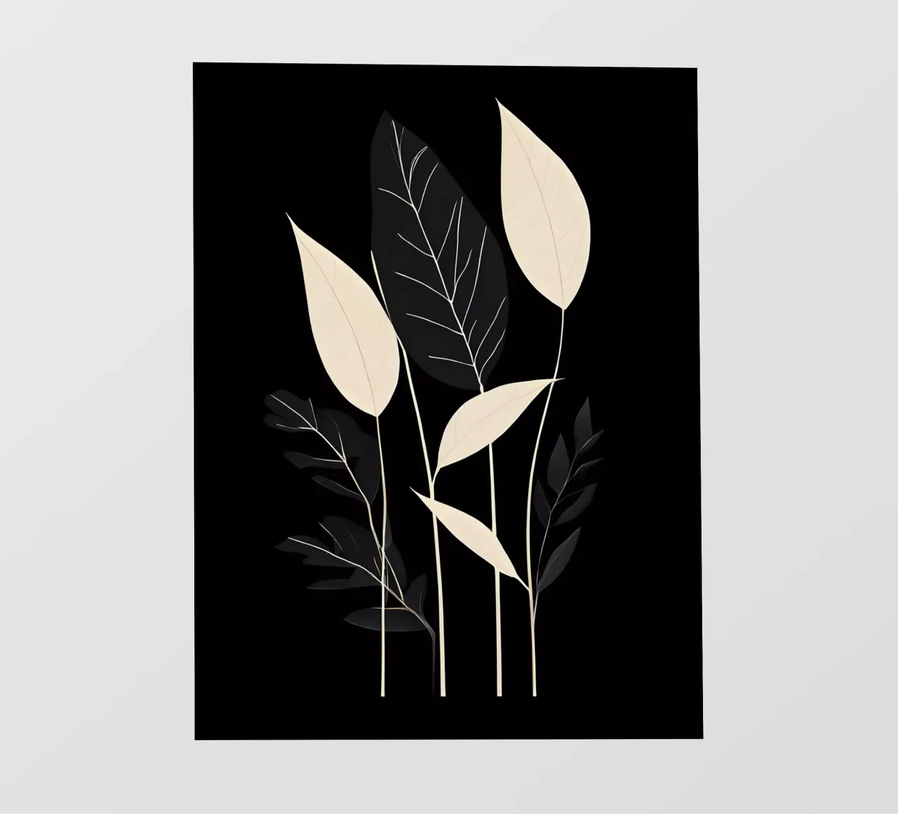 Foglie botaniche minimaliste telo in pvc da Artistic-shop