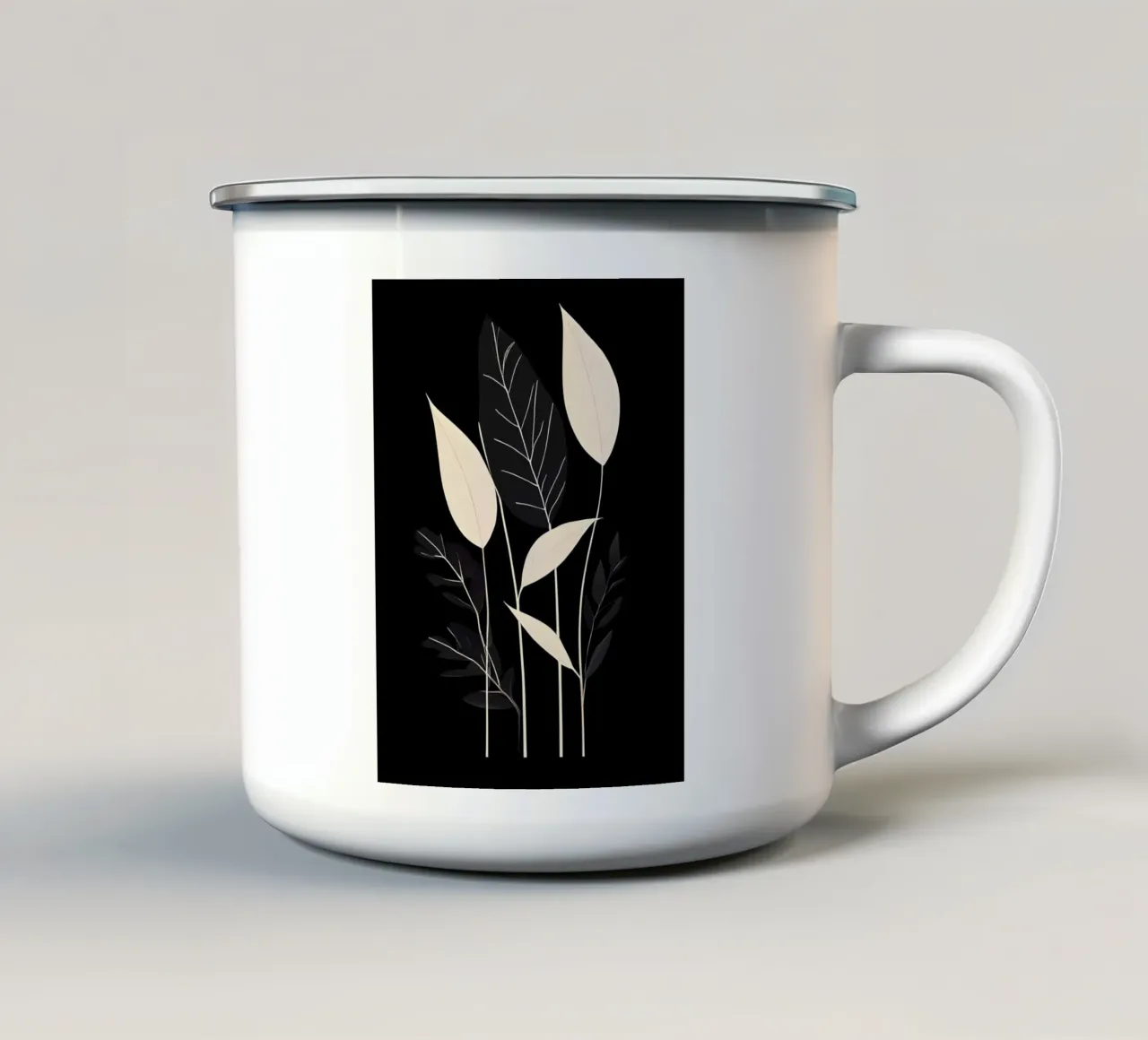 Foglie botaniche minimaliste tazza in smalto da Artistic-shop