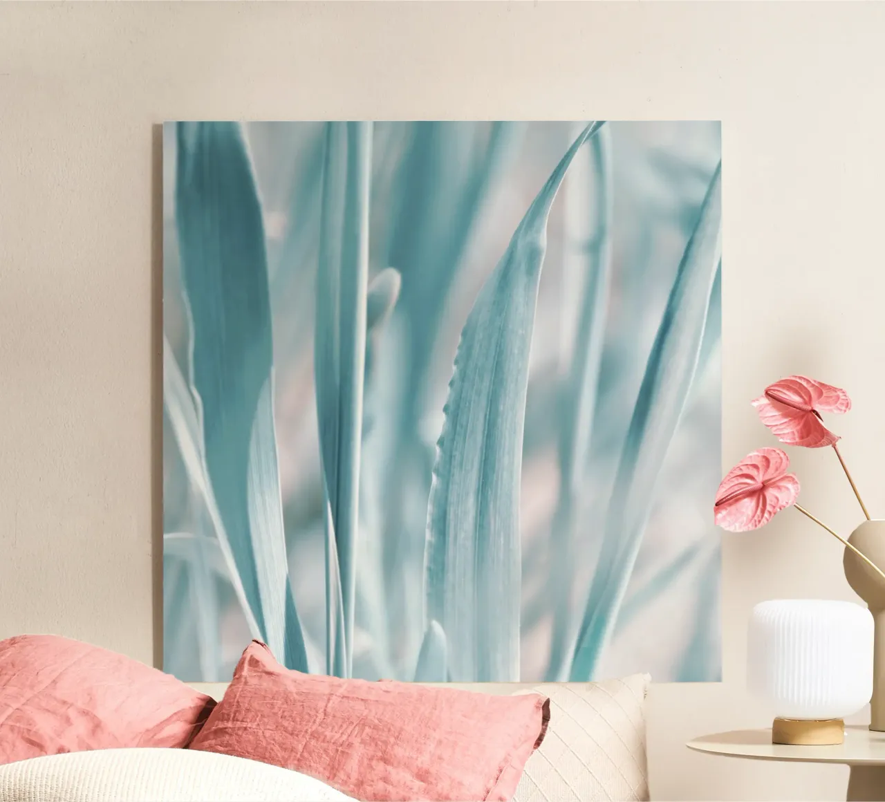 Blue leaves acrylic glass by Atteloi