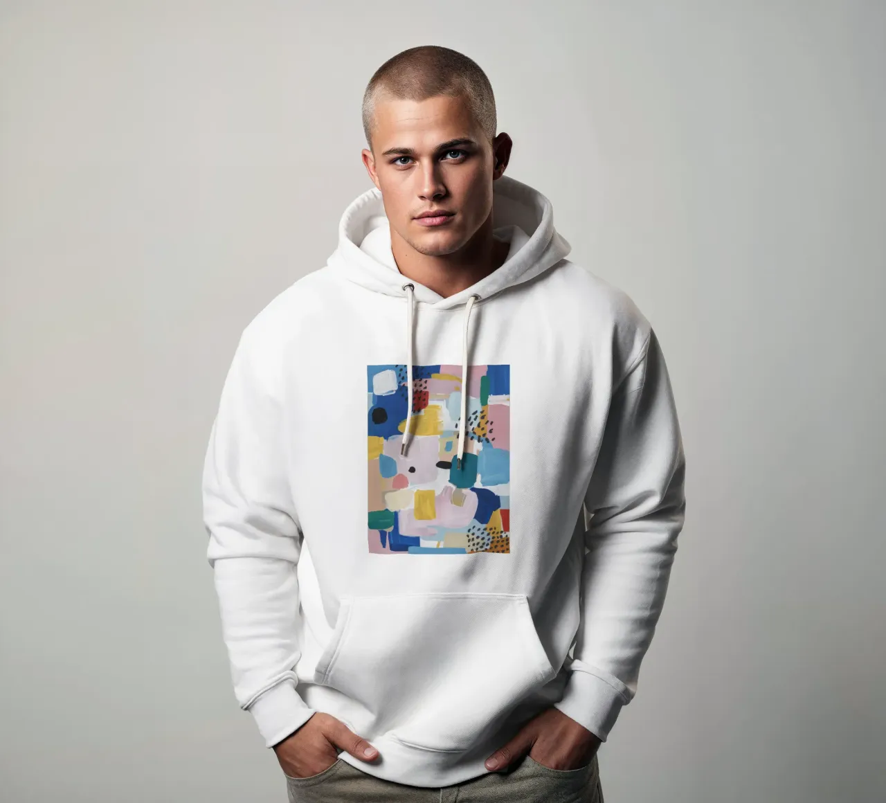 Gestructureerd abstract patchwork hoodie van Solace Light