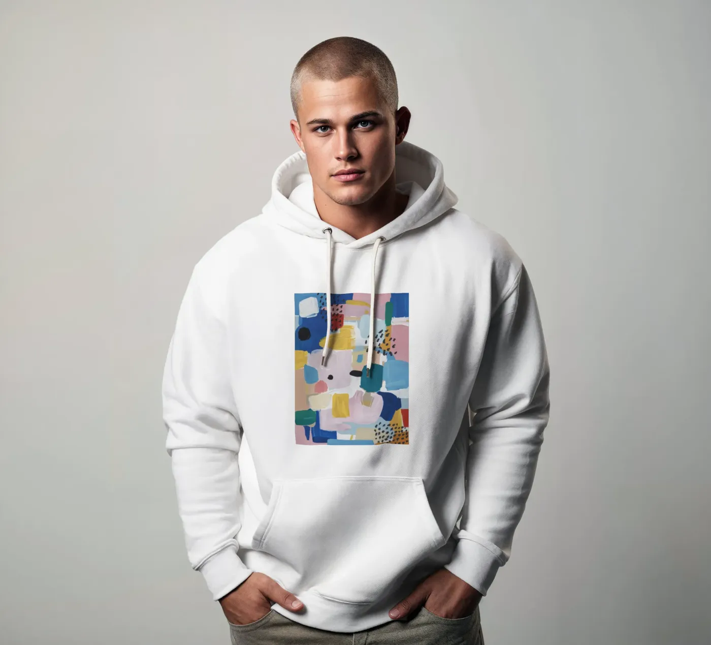 Gestructureerd abstract patchwork hoodie van Solace Light