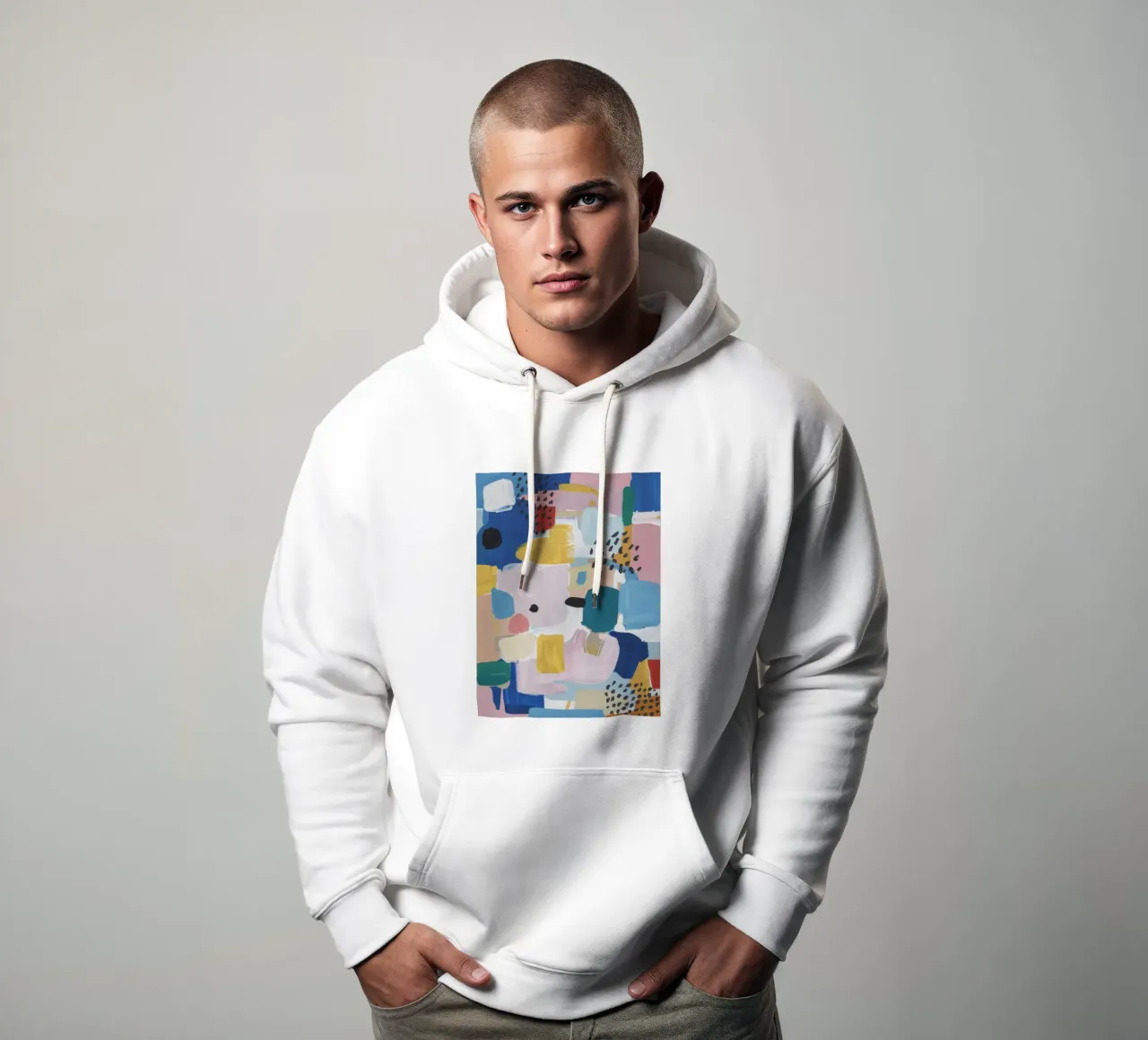 Gestructureerd abstract patchwork hoodie van Solace Light