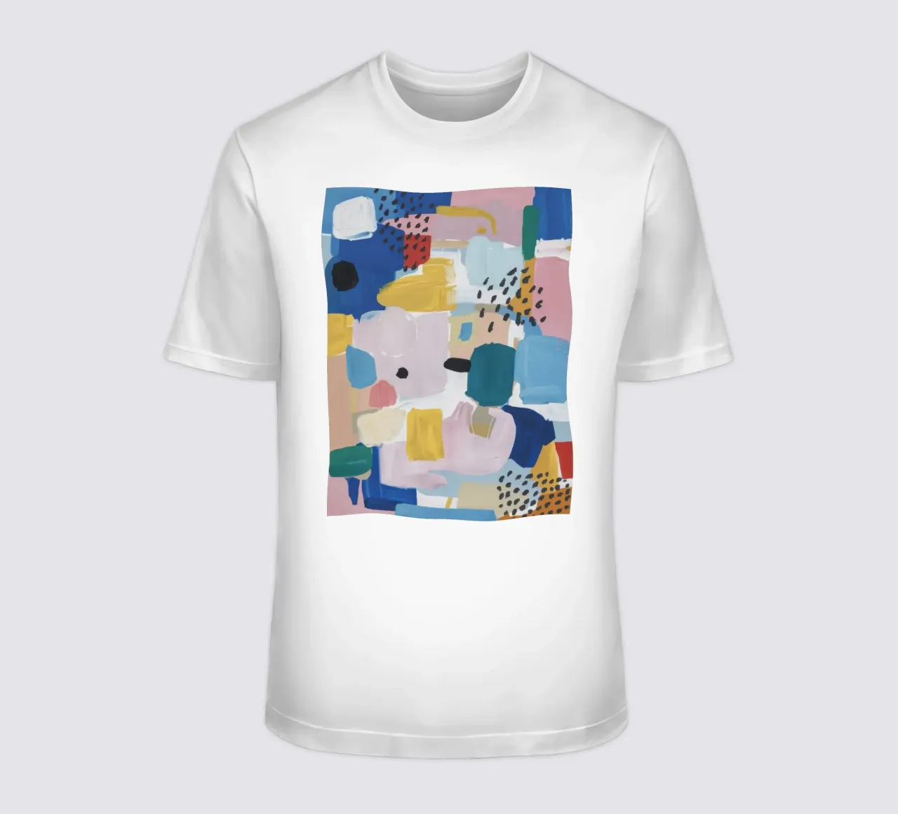 Gestructureerd abstract patchwork t-shirt van Solace Light