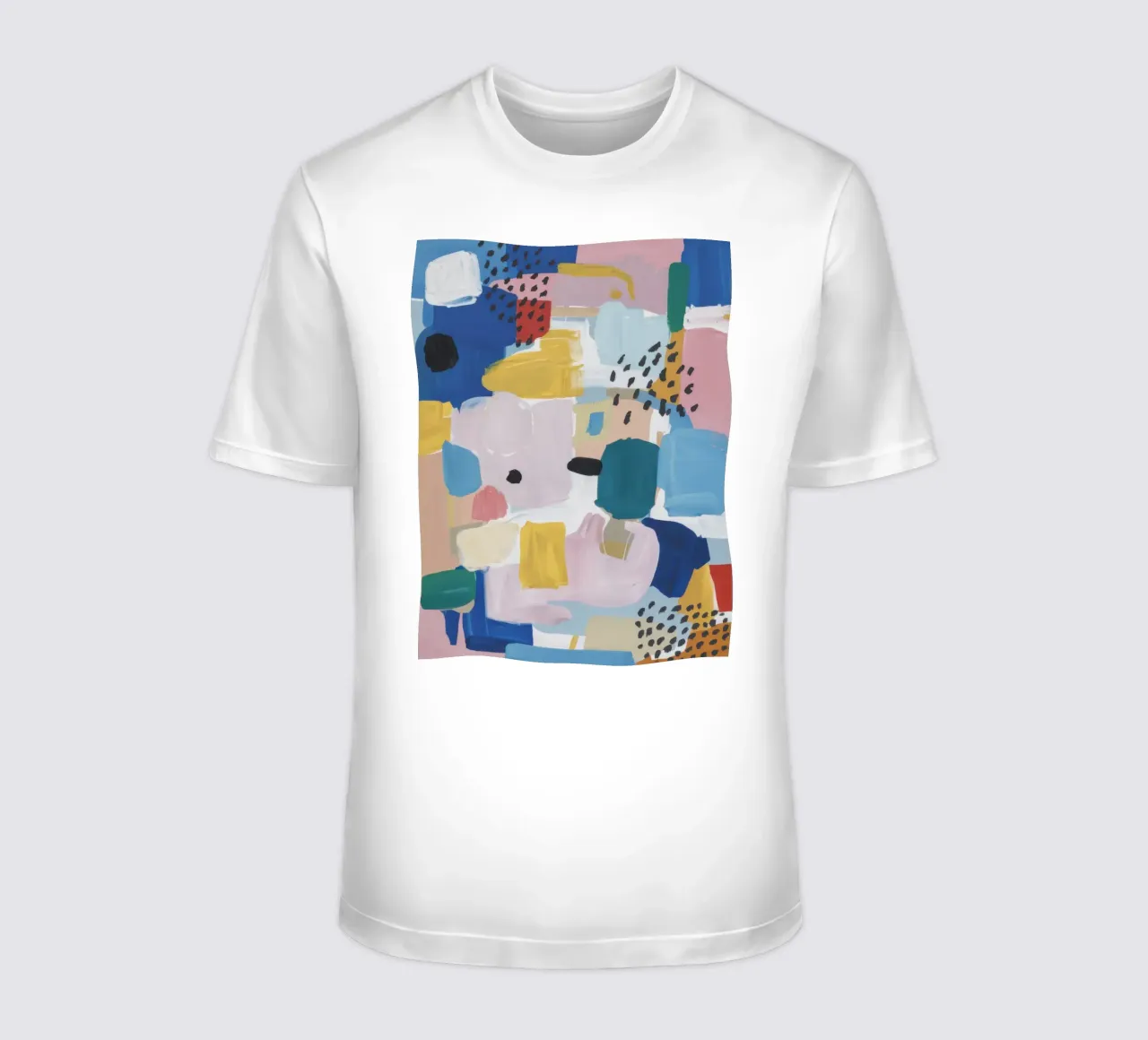 Gestructureerd abstract patchwork t-shirt van Solace Light