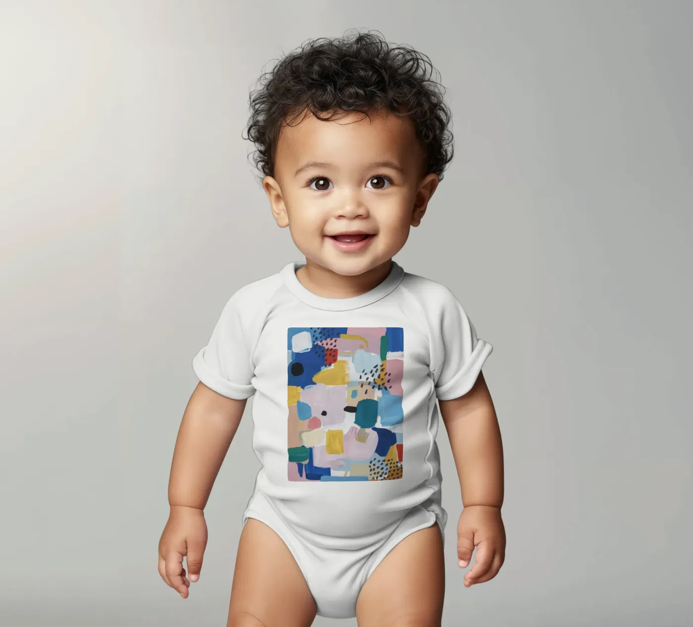Patchwork abstrait texturé body bébé de Solace Light