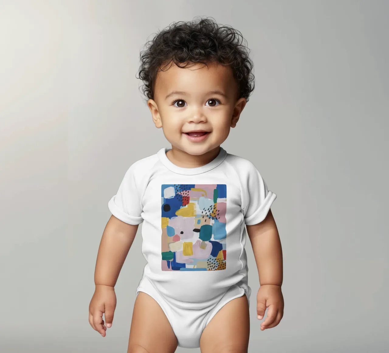 Patchwork abstrait texturé body bébé de Solace Light