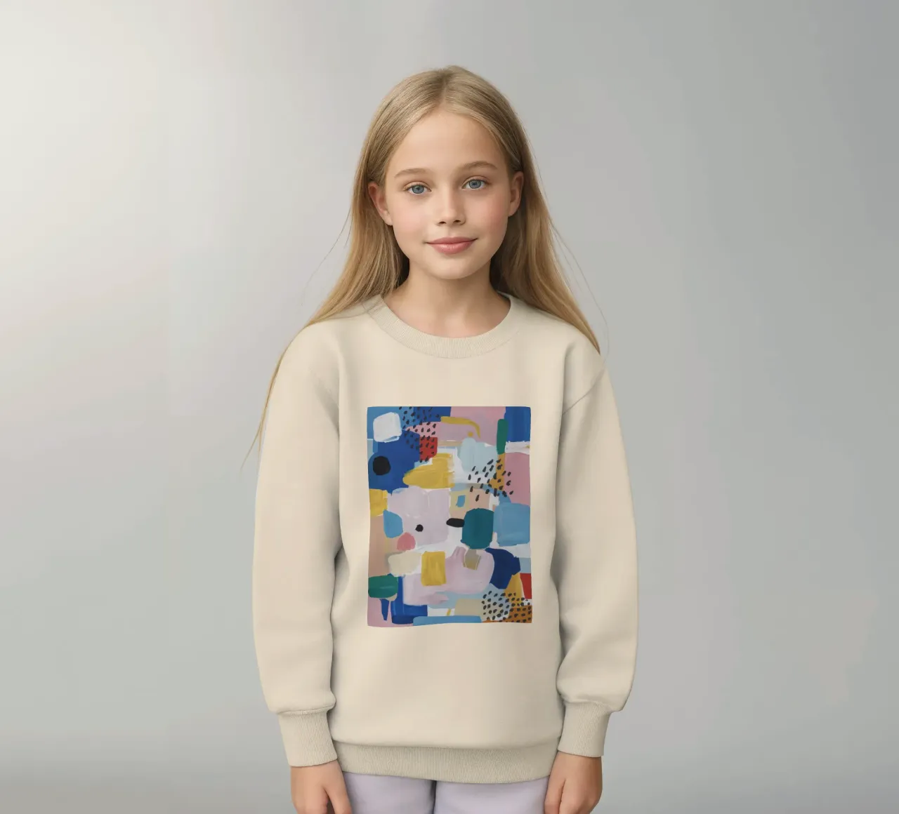 Gestructureerd abstract patchwork kinder sweatshirt van Solace Light