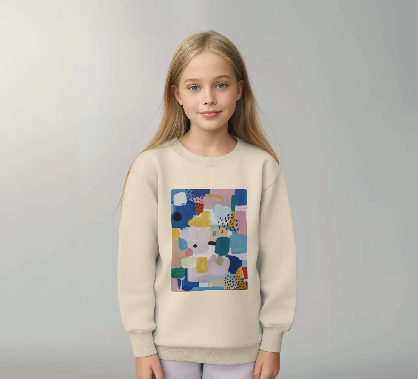Textured Abstract Patchwork Kinder Sweatshirt von Solace Light