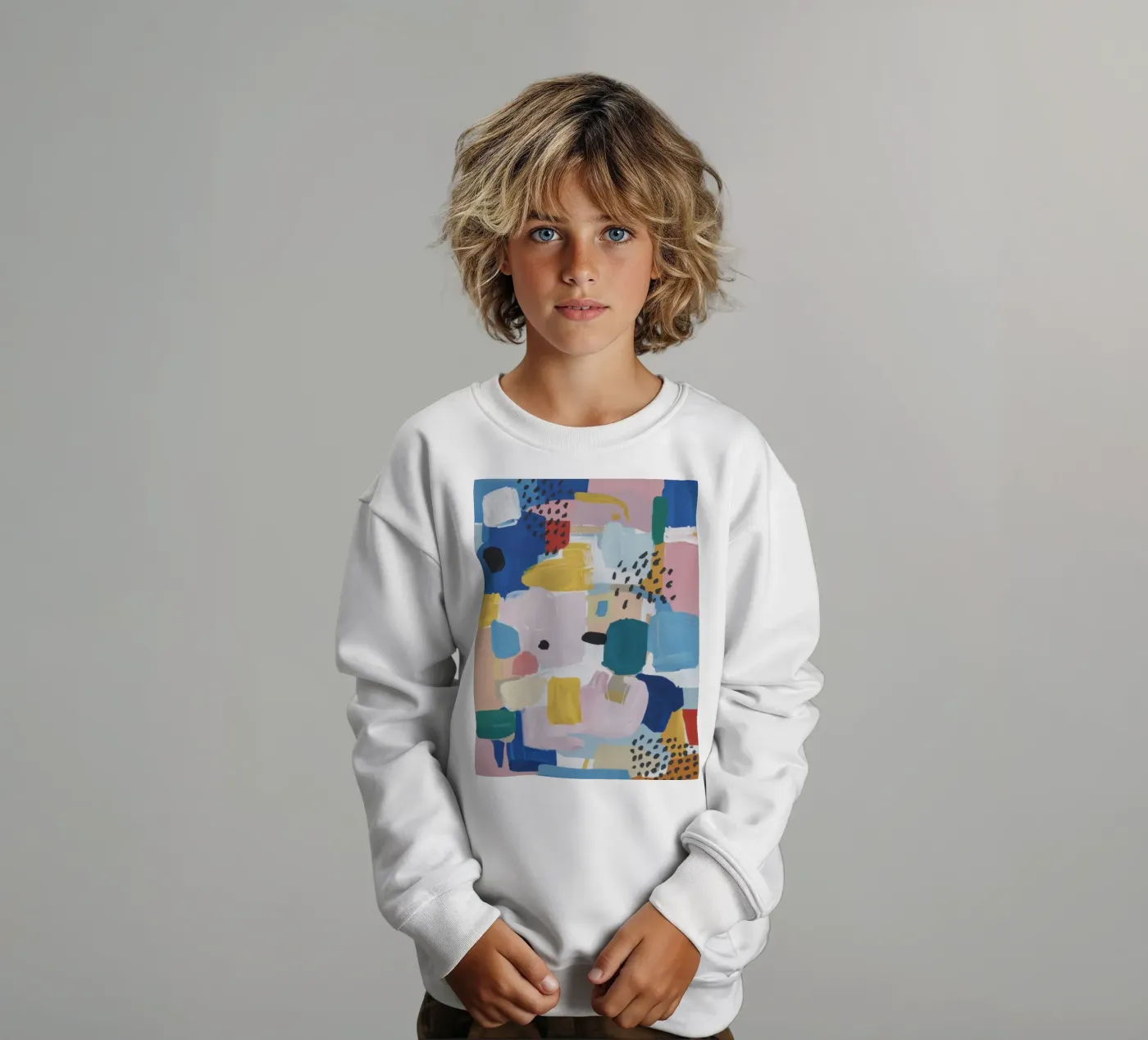 Gestructureerd abstract patchwork kinder sweatshirt van Solace Light