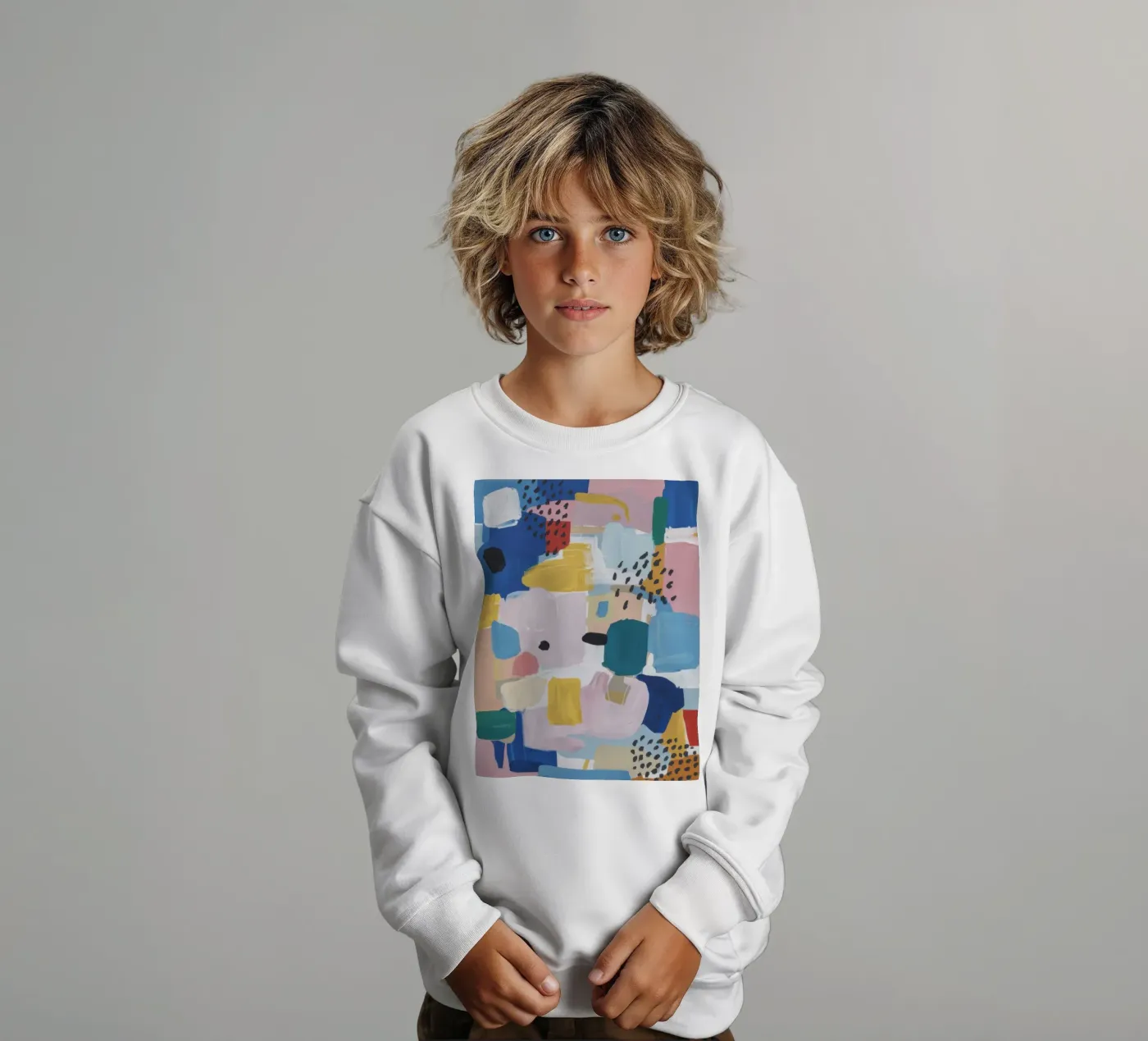 Patchwork astratto strutturato felpa bambino da Solace Light