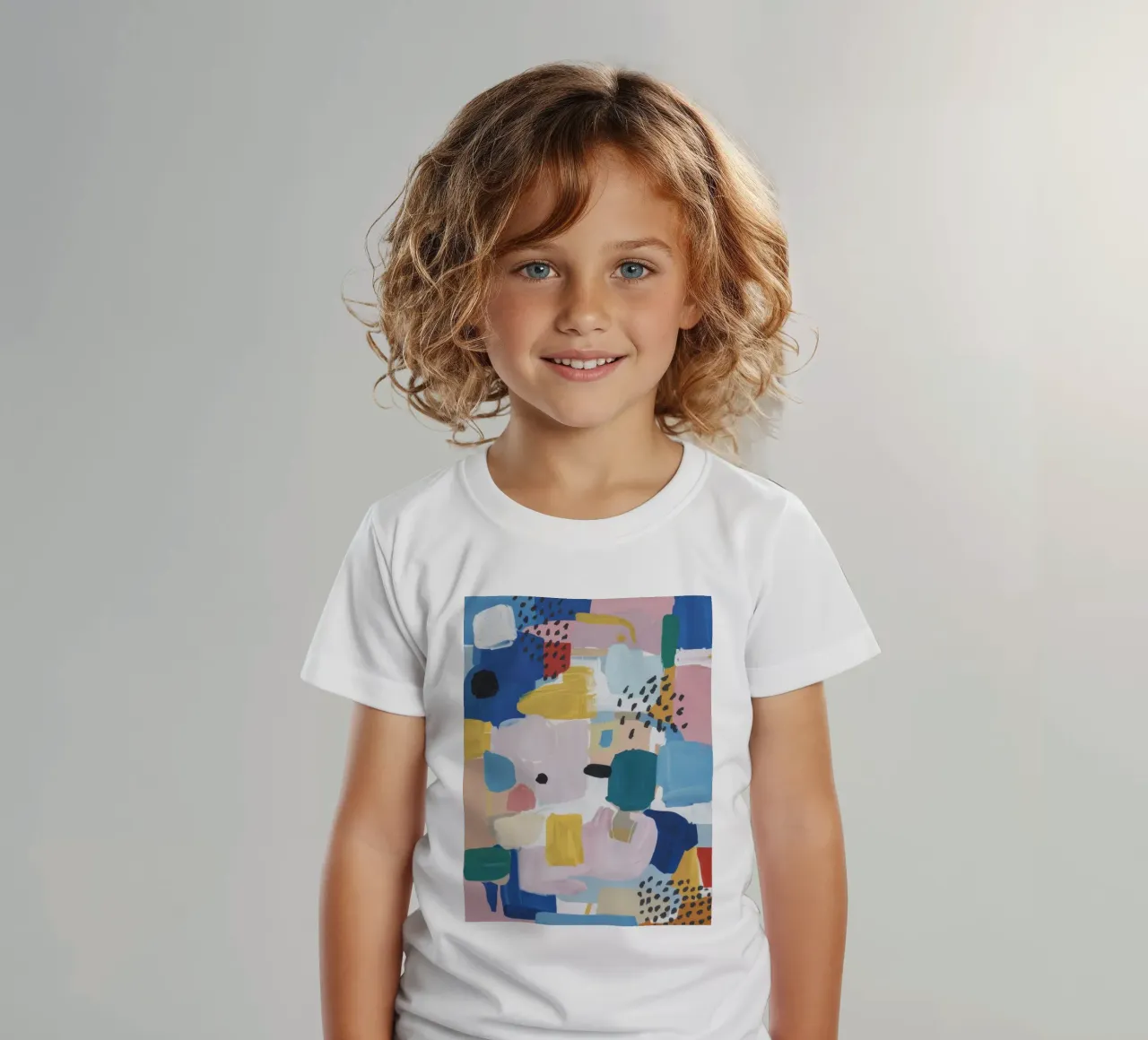Gestructureerd abstract patchwork kinder t-shirt van Solace Light