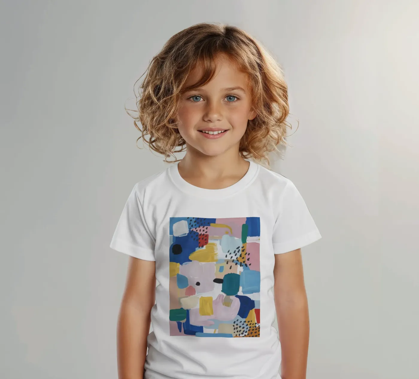 Textured Abstract Patchwork Kinder T-Shirt von Solace Light