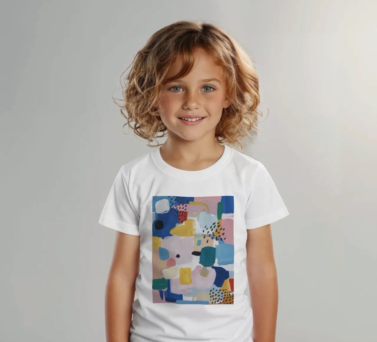 Gestructureerd abstract patchwork kinder t-shirt van Solace Light