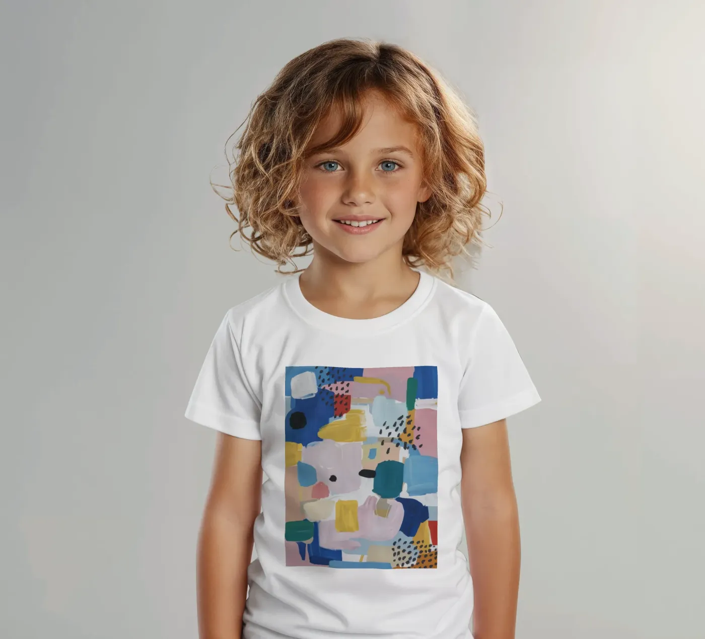 Textured Abstract Patchwork Kinder T-Shirt von Solace Light