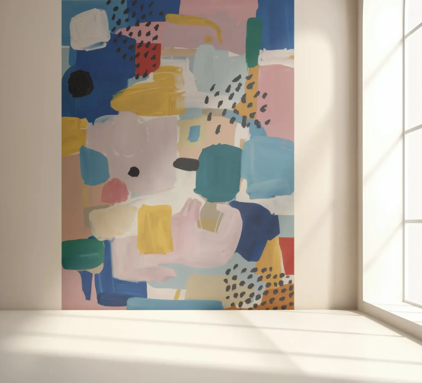 Gestructureerd abstract patchwork fotobehang van Solace Light