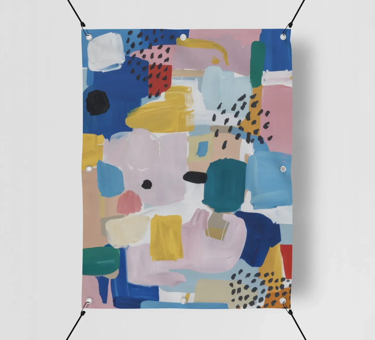 Patchwork abstrait texturé bâche pvc de Solace Light