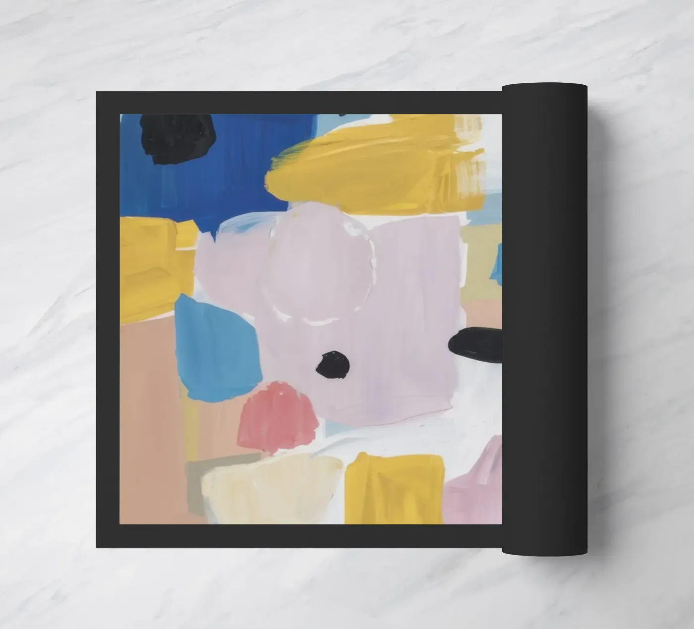 Abstraktes Patchwork mit Struktur Fußmatte von Solace Light